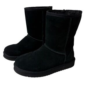 Koolaburra by UGG Koola Short Black Leather Suede Short Pull On Boot Size 5 EUC